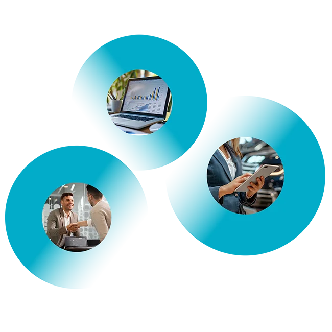 Collage of business scenes highlighting Odessa’s commitment to improving asset finance.